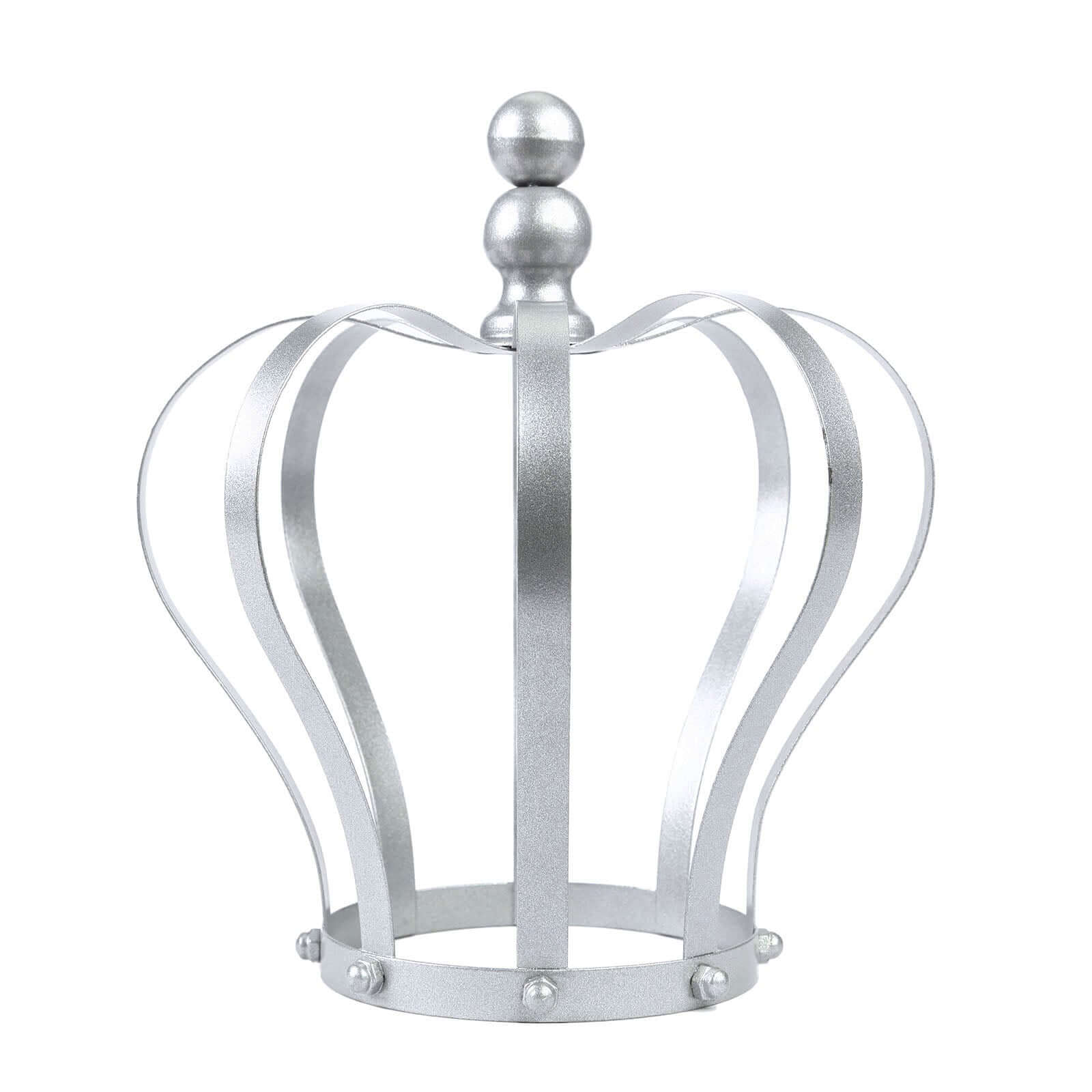 Metal Royal Crown Cake Topper Silver - Sophisticated Wedding Cake Centerpiece Decor for Themed Events 9"