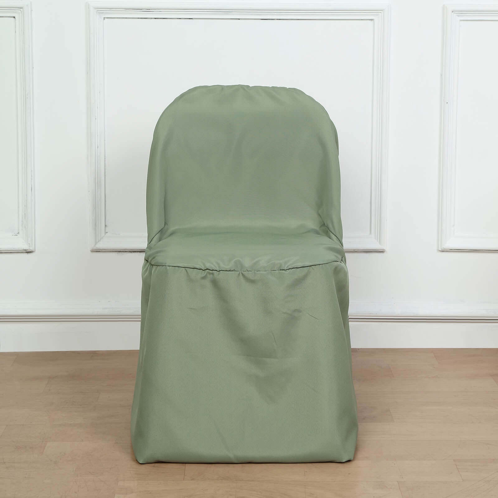 Polyester Slip On Folding Chair Covers Dusty Sage Green - Stain-Resistant Reusable Durable Fabric