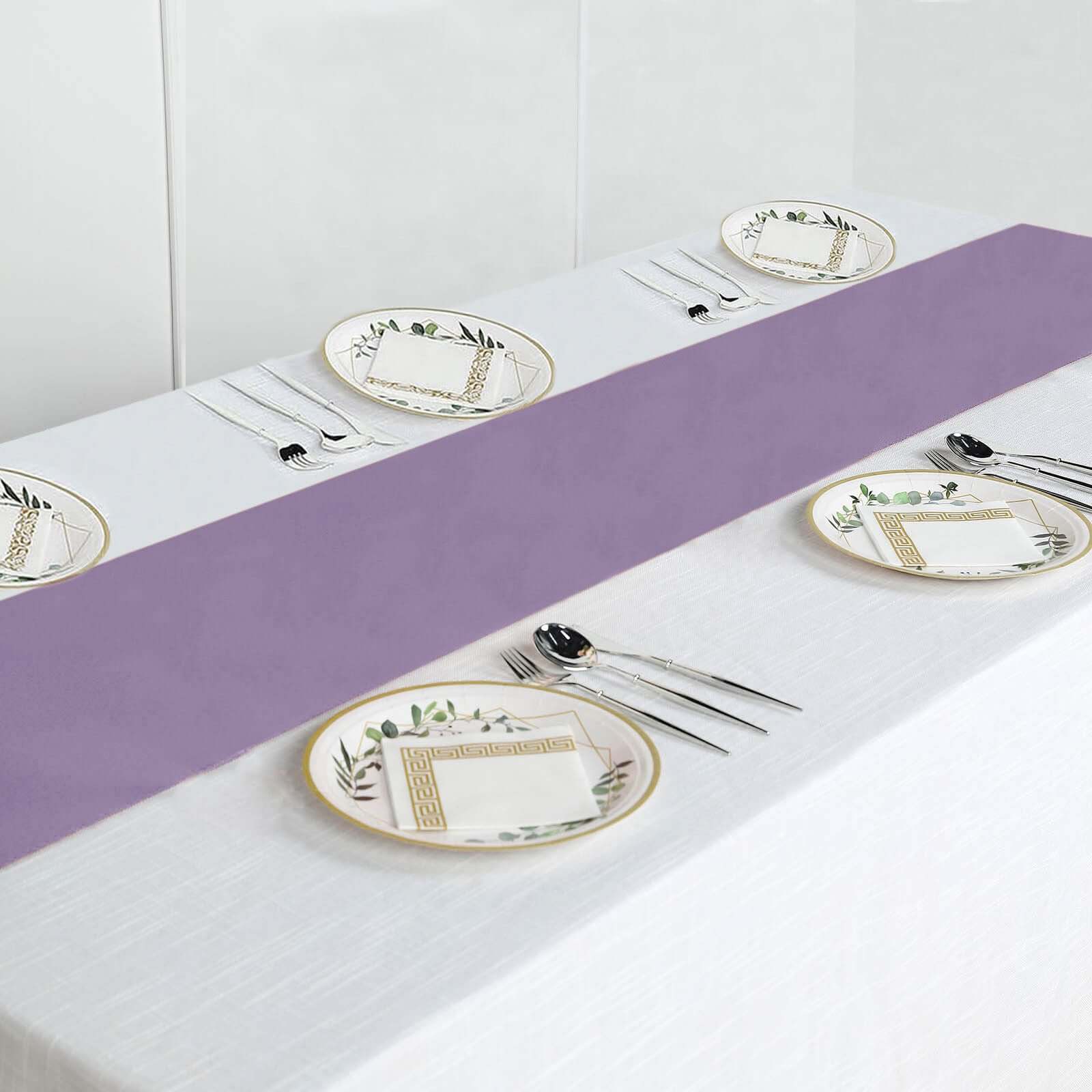 Polyester 12"x108" Table Runner Violet Amethyst - Durable & Wrinkle-Resistant Table Decor