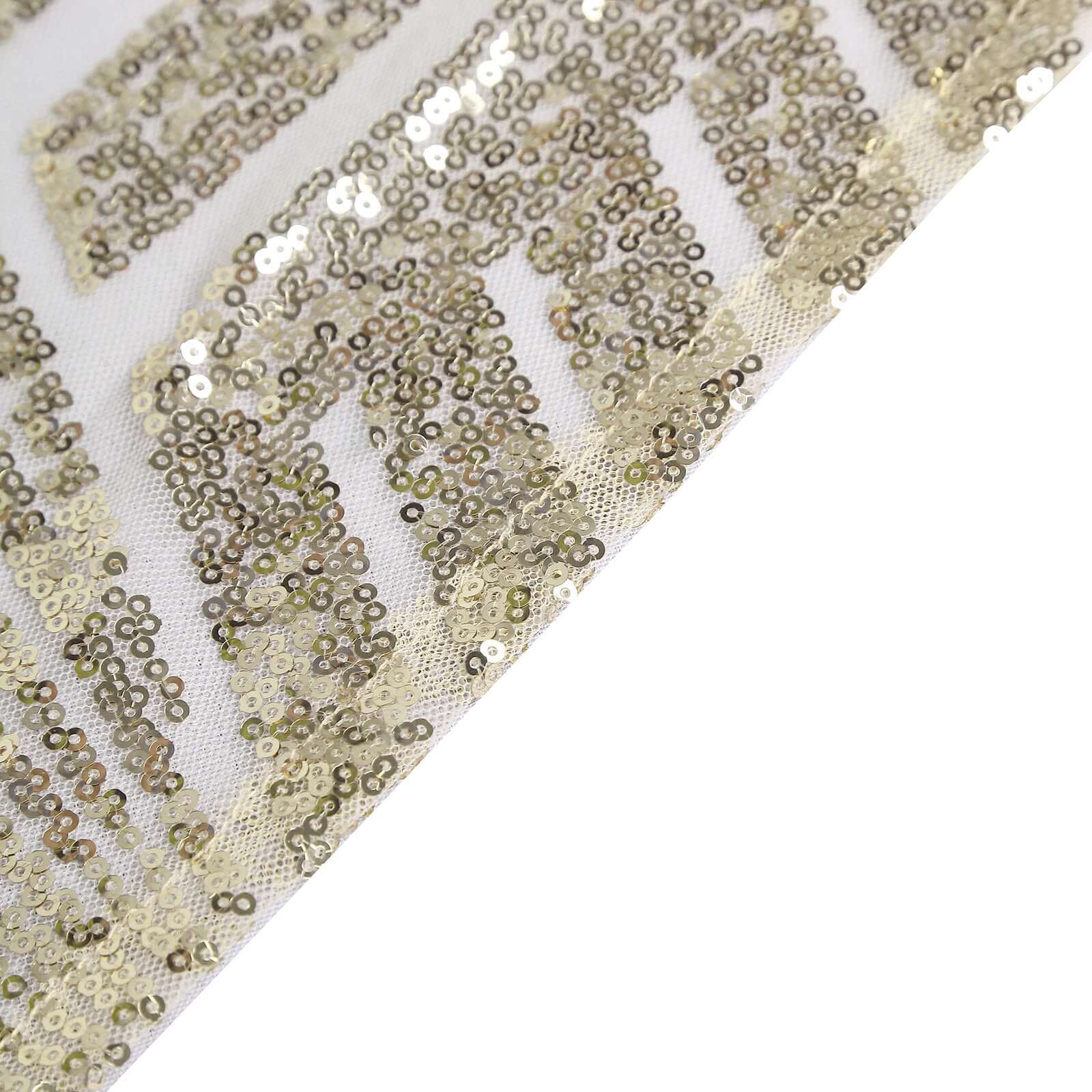 Sequin 90"x132" Rectangle Tablecloth Champagne - Seamless Diamond Design Table Cover