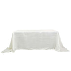 Taffeta 90"x132" Rectangle Tablecloth Ivory - Seamless Accordion Crinkle Table Cover