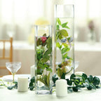 6-Pack Glass Cylinder Vases Square Clear - Durable Heavy Duty Floral Centerpieces for Weddings 18"