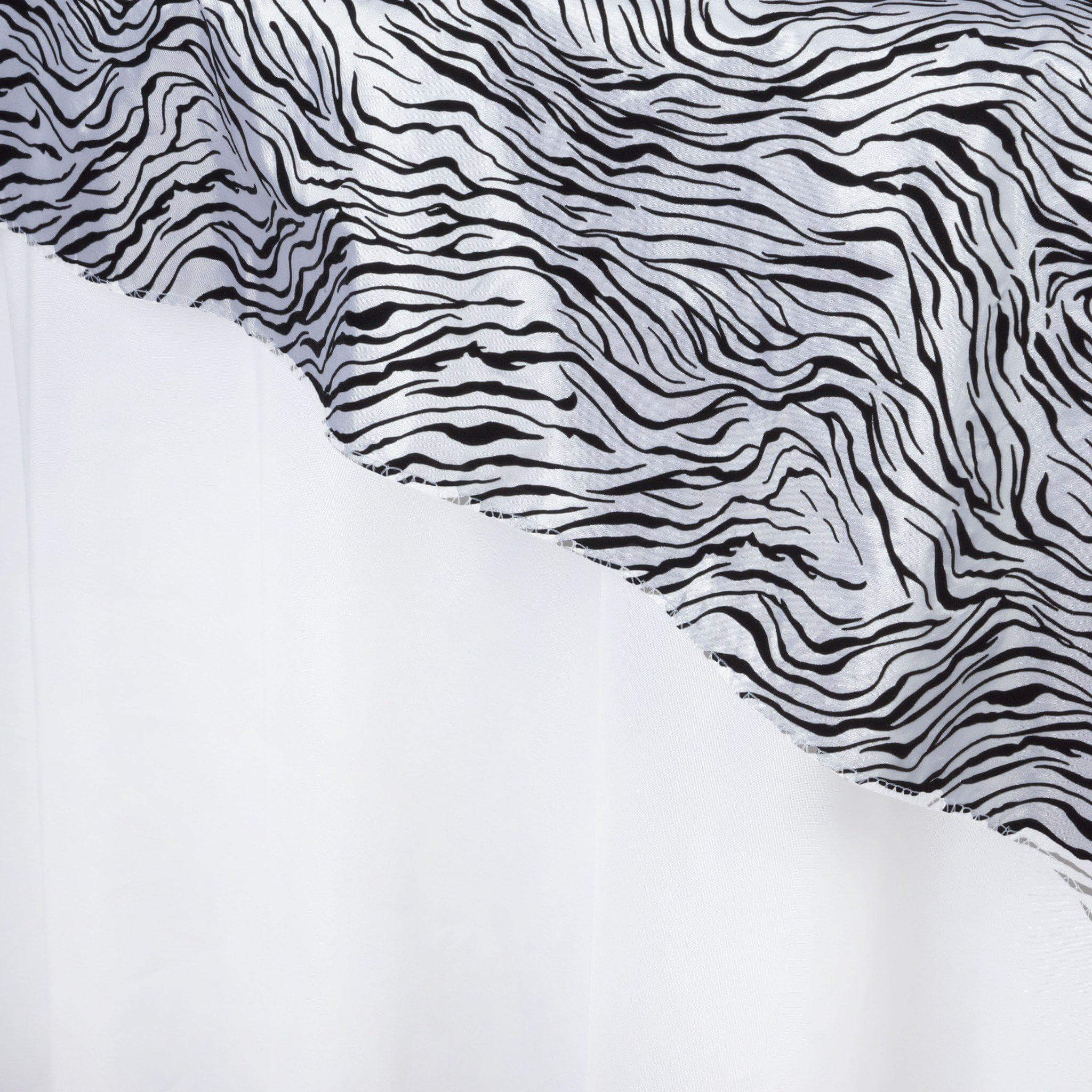 Taffeta 90"x90" Table Overlay Black and White - Tiger Print Table Topper for Jungle Theme