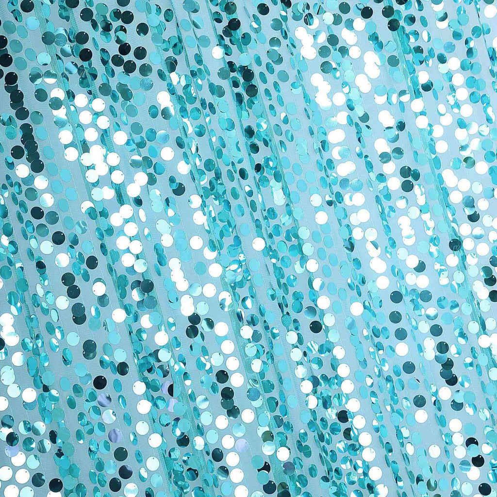 8ftx8ft Turquoise Big Payette Sequin Event Curtain Drapes, Backdrop Event Panel