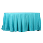 Polyester 132" Round Tablecloth Turquoise - Seamless Chic Table Cover