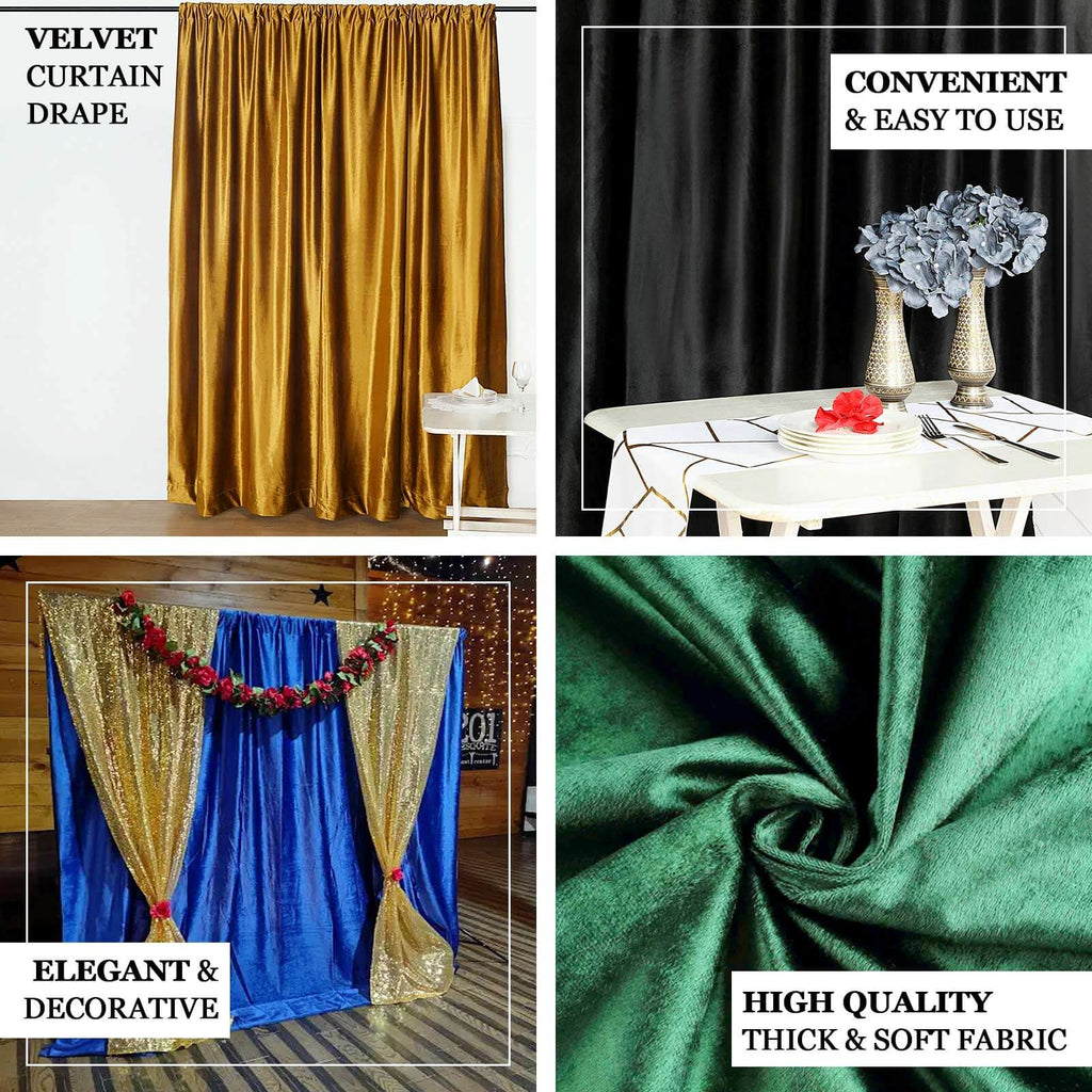 Champagne Crushed Velvet Backdrop Curtain â€“ 8ft x 8ft Event Drape with Rod Pocket, Privacy Panel for Photo Booths & Events