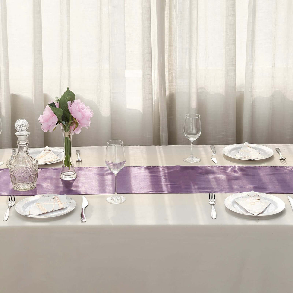 Satin 12"x108" Table Runner Violet Amethyst - Stylish Table Linen