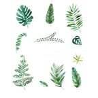 Green Tropical Assorted Leaves Wall Decals, Plant Peel Removable Stickers