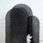 6ft Black Shimmer Tinsel Spandex Chiara Backdrop Stand Cover For Fitted Round Top Wedding Arch