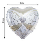 1 Pair 20" Heart Shaped Bride and Groom Mylar Foil Helium Air Balloons