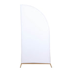 7ft Matte White Spandex Half Moon Chiara Backdrop Stand Cover, Custom Fitted Wedding Arch Cover