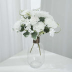 3 Pack 14" White Artificial Silk Carnation Flower Arrangements, Faux Floral Bouquets Bushes