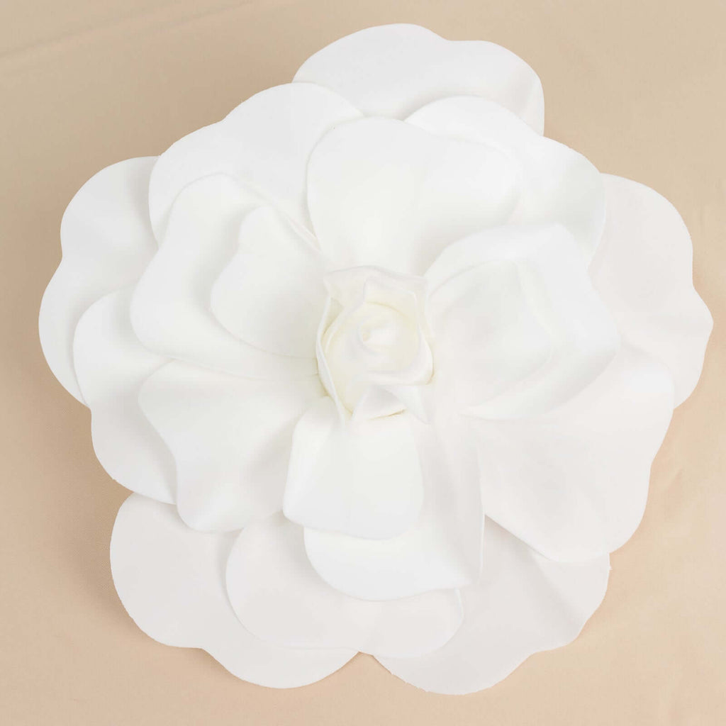 4 Pack 16" Large White Real Touch Artificial Foam DIY Craft Roses