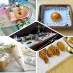 100 Pcs Paper 14"x10" Rectangle Placemats in White - Food Grade Lace Paper Doilies for Dessert Display & Table Decor