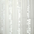 Taffeta Ribbon Sash with 4" Leaf Petal Design White 50ft - Sophisticated Artificial Fabric Garland for Events