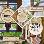 2 Pack 8" Dia Natural Blank Hanging DIY Wood Sign, Round Wood Plaques