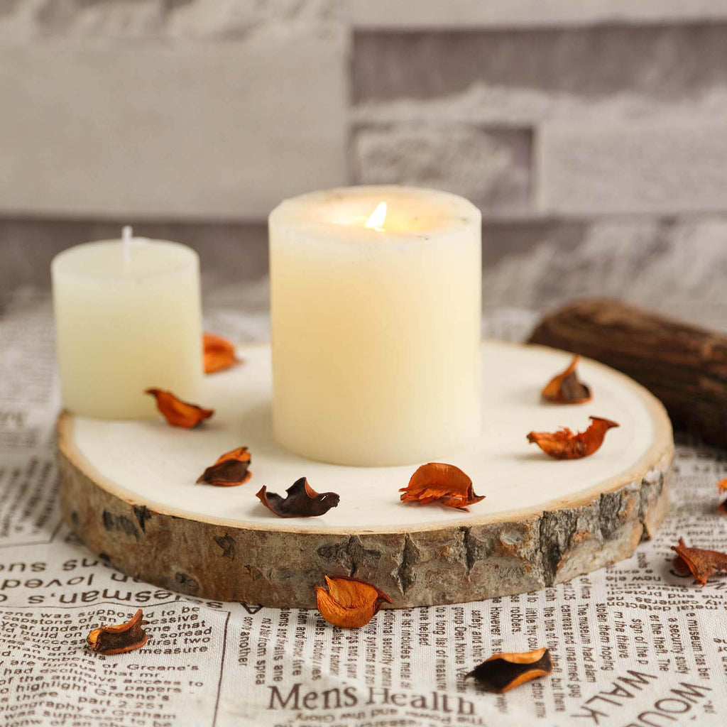 Rustic Poplar Wood Slices Round - Versatile Centerpieces for Tablescapes 9" Dia