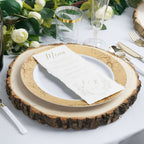15" Dia Natural Wood Charger Plates With Bark Edge Wood Slice Chargers Rustic Wedding Table Settings
