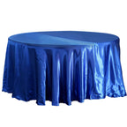 Satin 108" Round Tablecloth Royal Blue - Smooth and Lustrous Table Cover