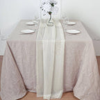Chiffon 6ft Table Runner Ivory - Flowy & Lightweight Table Decor