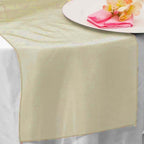 10 Pack Sheer Organza 14"x108" Table Runners Gold - Soft and Lightweight Table Accent for Weddings