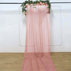 5ftx14ft Dusty Rose Chiffon Curtain Panel, Durable Flame Resistant Backdrop Ceiling Drapery With Rod Pocket