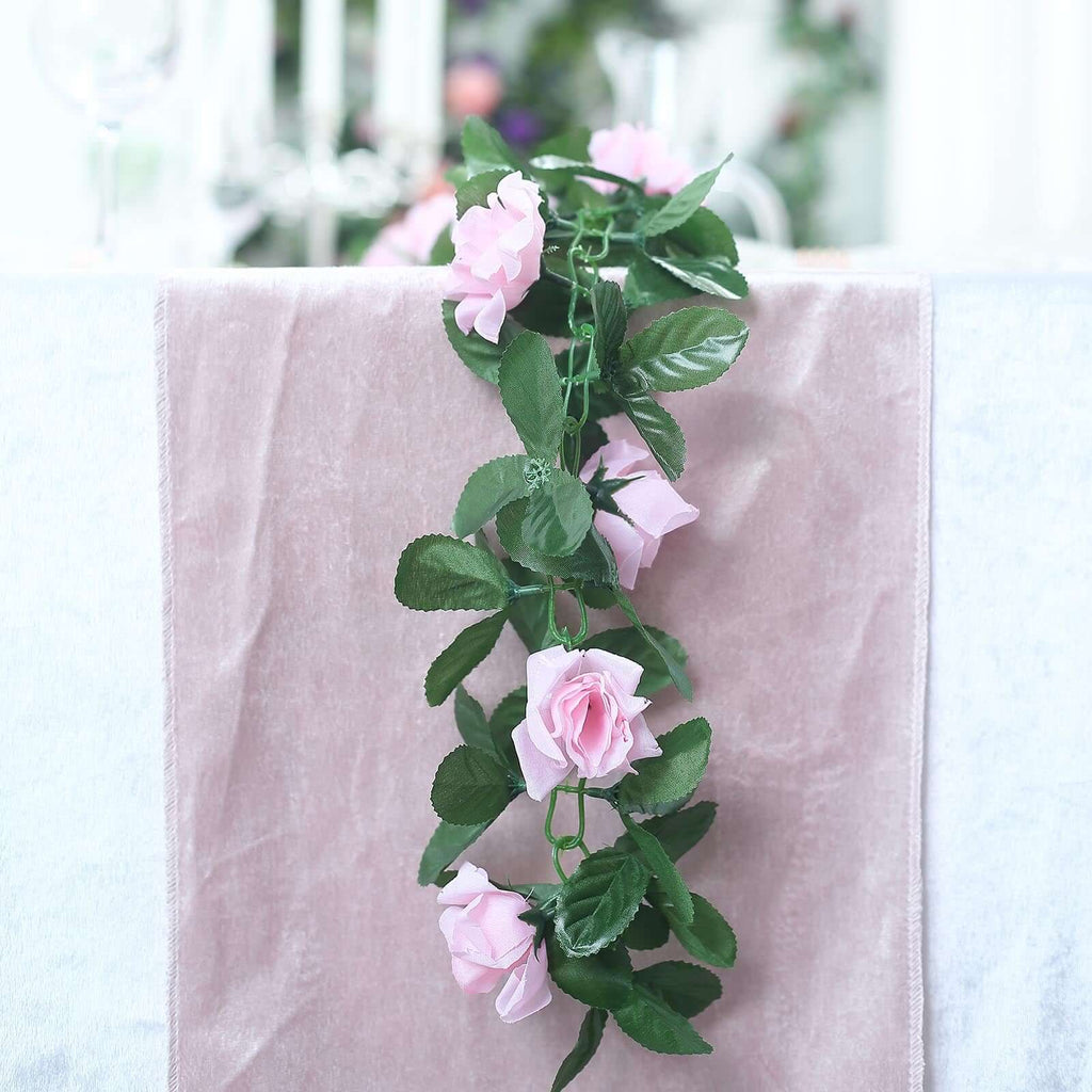 6ft Pink Artificial Silk Rose Garland UV Protected Flower Chain