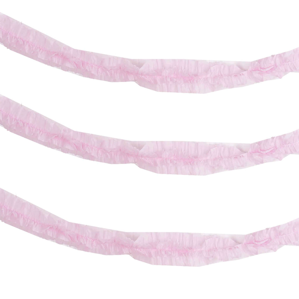 3 Pack 28ft Blush Ruffled Paper Streamer Rolls, Crepe Tissue Party Decorations