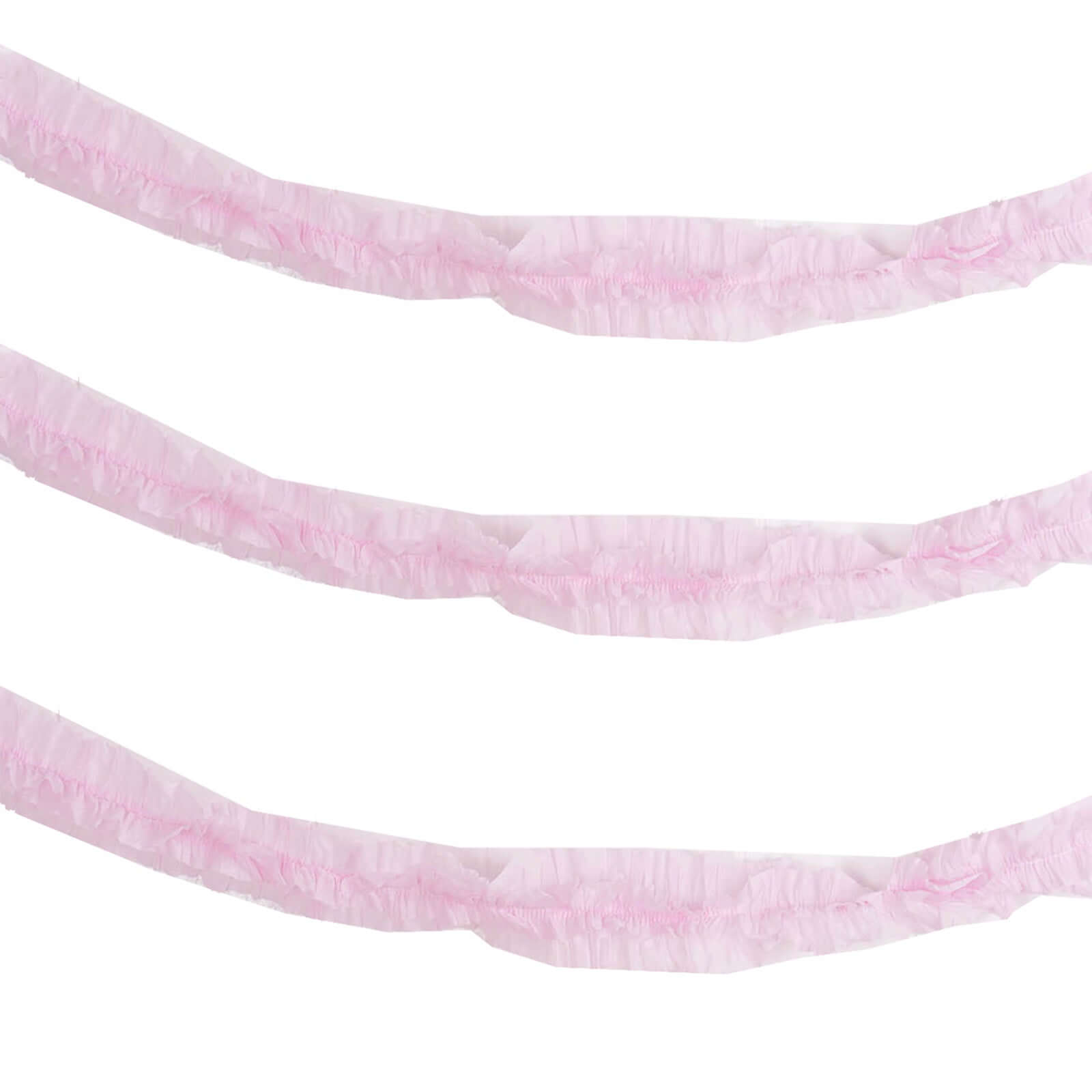 3 Pack 28ft Blush Ruffled Paper Streamer Rolls, Crepe Tissue Party Decorations