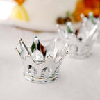12-Pack Fillable Mini Crown Candy Container Silver - Regal Baby Shower Candy Treat Favor Containers 3"
