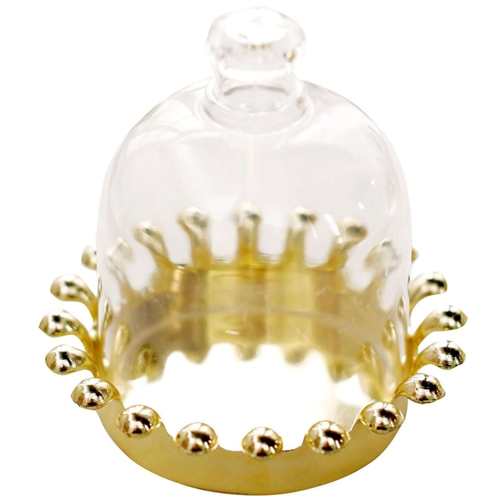 12 Pack 4" Clear Gold Mini Crown Treats Party Favor Boxes, Small Treats Jar Party Favor Boxes With Dome Lid