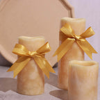 50 Pcs 10" Gold Pre Tied Ribbon Bows, Satin Ribbon With Gold Foil Lining For Gift Basket and Party Favors Decor