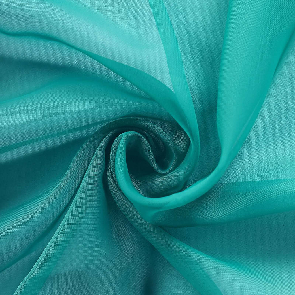 5 Pack Chiffon Chair Sashes Turquoise - Soft & Lightweight Designer Chair Bows 22"x78"