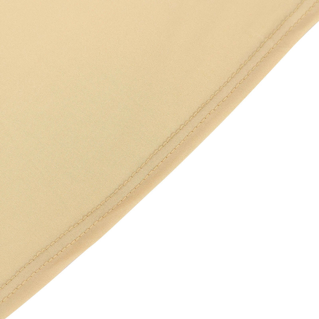 Stretch Spandex 6ft Rectangle Tablecloth Champagne - Durable Form-Fitting Table Cover
