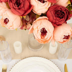 2 Pack 19" Burgundy Dusty Rose Artificial Peony Flower Wedding Bouquets, Faux Silk Flower Arrangements