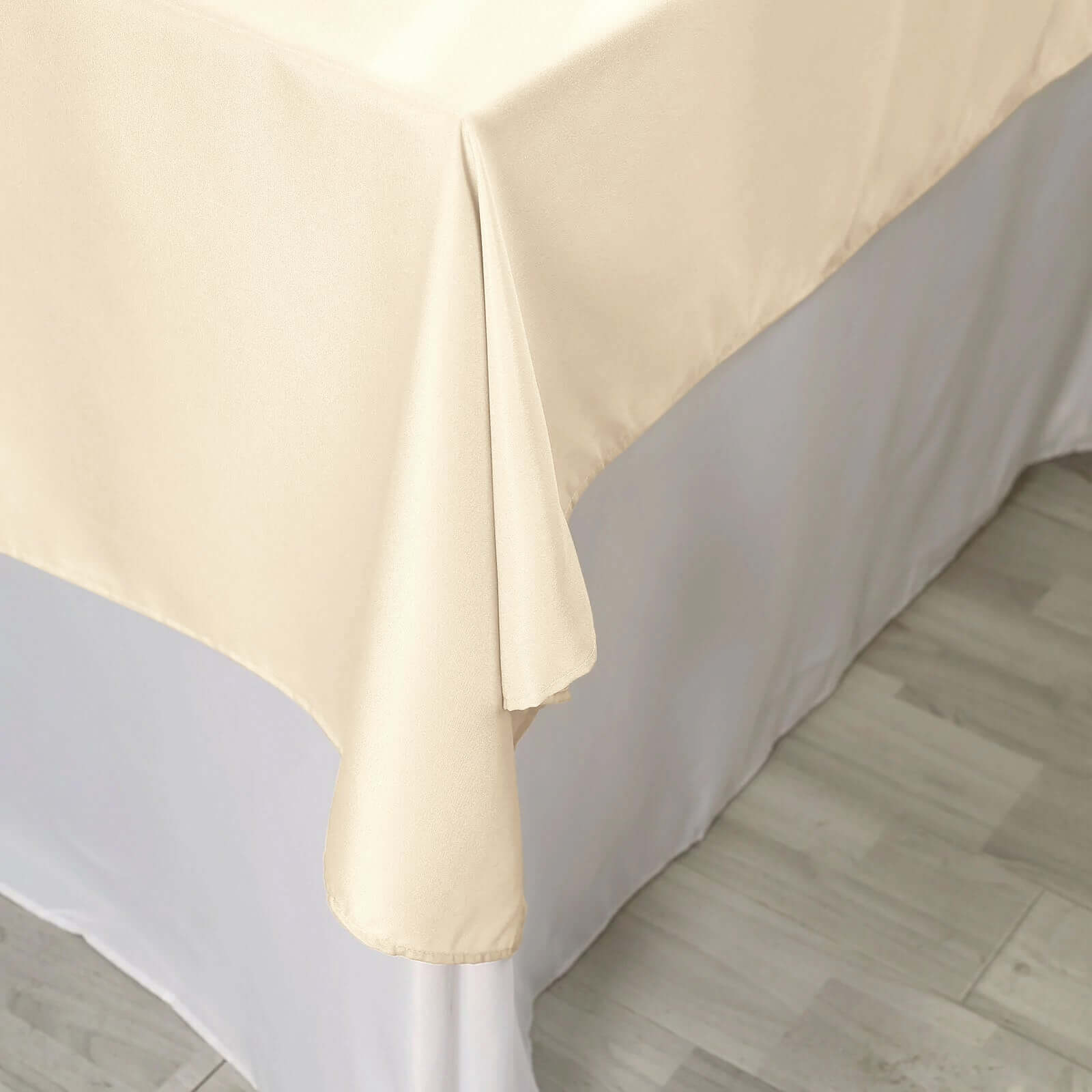 Polyester Square 70"x70" Tablecloth Beige - Wrinkle-Resistant & Durable Table Cover