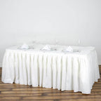 Polyester 17ft Table Skirt Ivory - Classic Pleated Design