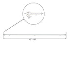 42"-126" Adjustable Curtain Rod Set, Silver, Round Finials