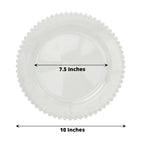 10-Pack Plastic 10" Round Dinner Plates in Clear with Beaded Rim - Disposable Party Plates for Banquets & Festive Occasions