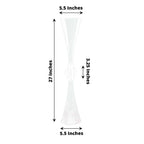 2-Pack Flower Vases Trumpet Design with Crystal Embellishments Clear - Reversible Plastic Centerpieces for Events 27"