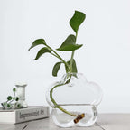 3-Pack Glass Wall Vase Hanging Flower Shaped Design Indoor Planters - Modern Wall Mounted Terrariums for Living Spaces