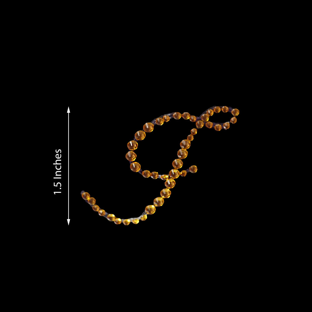 12 Pack 1.5" Gold Rhinestone Monogram Letter Jewel Sticker Self Adhesive DIY Diamond Decor - J