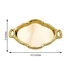 12-Pack Display Trays Party Favor Baroque Oval Design Gold - Mini Serving Platters for Sweets and Desserts 4.5"