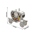 12-Pack Heart Carriage Candy Container Gift Boxes Silver Princess - Stylish Favor Boxes for Special Occasions 4"