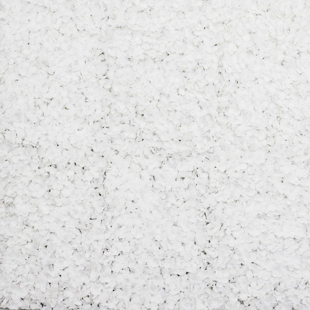 11 Sq ft. White UV Protected Hydrangea Flower Wall Mat Backdrop - 4 Artificial Panels