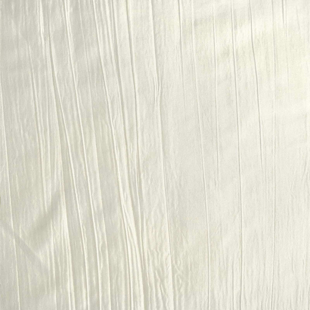 Taffeta 90"x90" Table Overlay Square Tablecloth Ivory - Accordion Crinkle Table Cover
