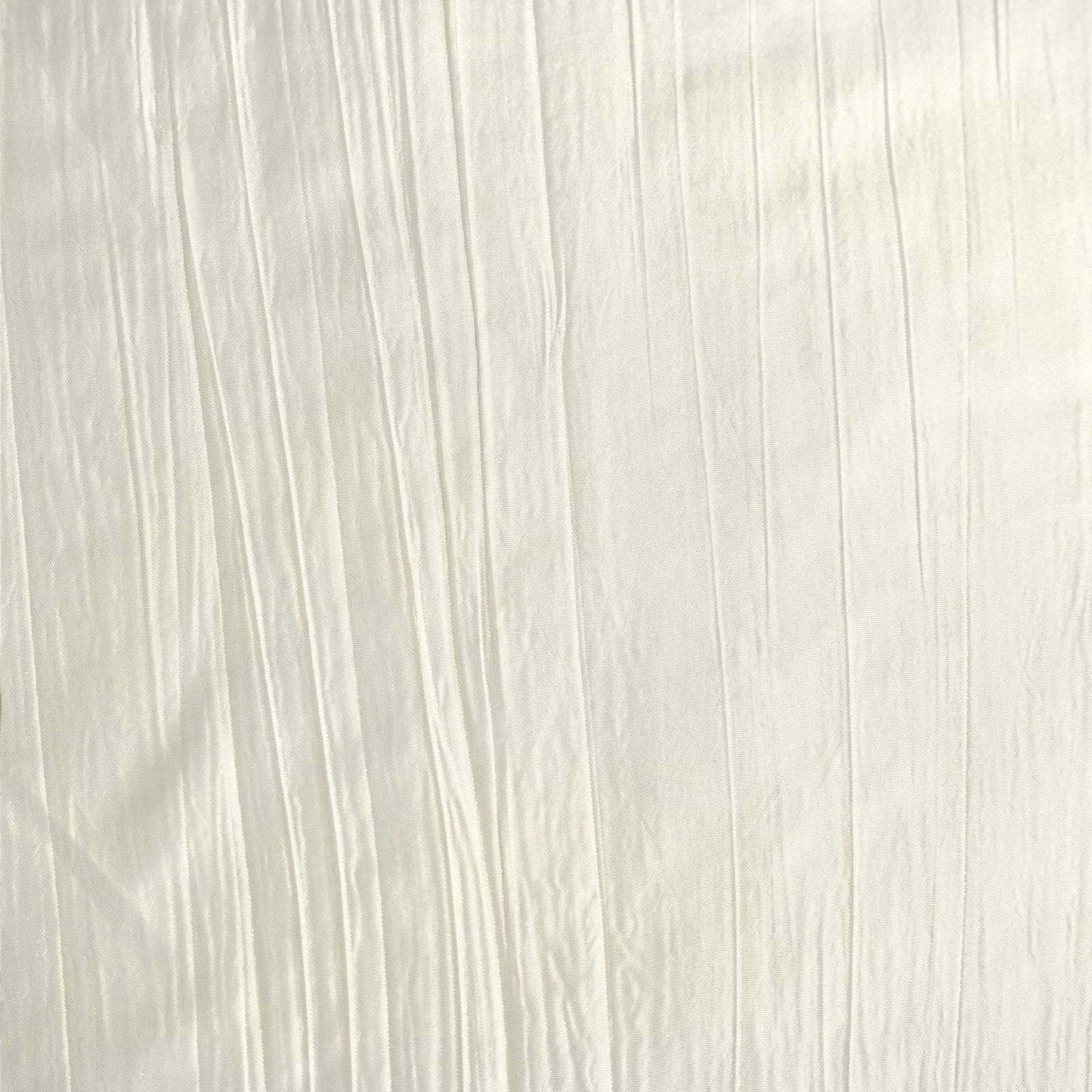 Taffeta 90"x90" Table Overlay Square Tablecloth Ivory - Accordion Crinkle Table Cover