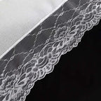 Faux Burlap Jute 16"x108" Table Runner White With Lace Edging - Rustic Farmhouse Table Linen