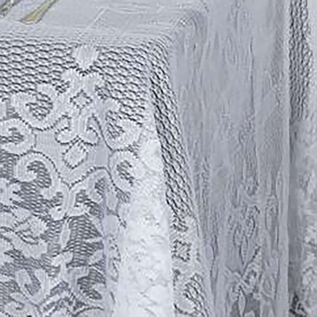 Lace 60"x126" Rectangular Oblong Tablecloth White - Premium Finish for Sophisticated Occasions