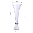 4-Pack Glass Trumpet Vases Crystal Ball Design Clear - Stylish Floral Table Centerpieces for Events 18"